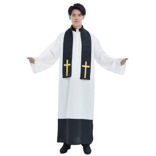 万圣节牧师神父cos扮演服化装舞会派对装音乐之声舞剧服装出租
