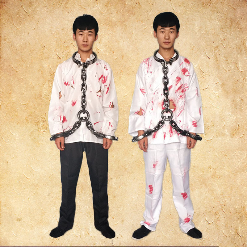 古装影视剧囚犯死囚犯人白衣汉服民国破旧舞台小品演出服装出租