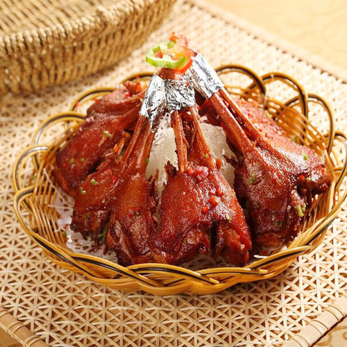 温州酱鸭头鸭下巴带鸭舌鸭头下酒菜酒店食材卤菜凉菜生鸭头