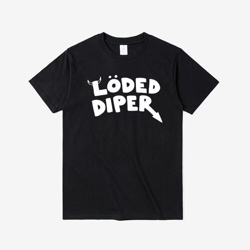 LODED DIPER字母印花圆领棉短袖T恤多颜色可选宽松百搭男女上衣