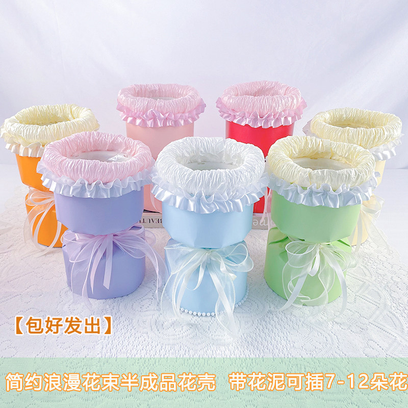 简约浪漫小香风花束成品花壳摆摊卖花可插鲜花零食棒棒糖DIY材料