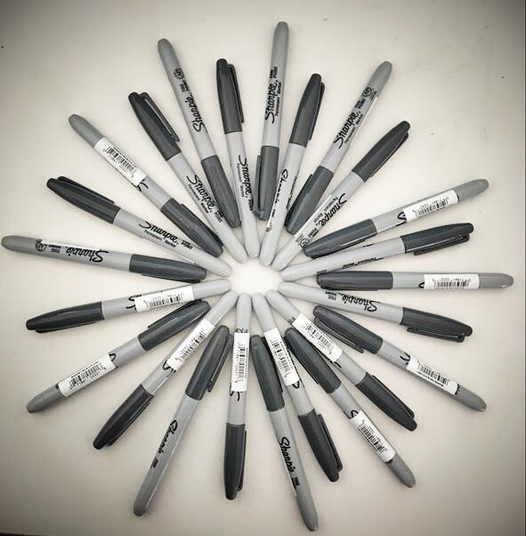 美国三福瓦灰色记号笔sharpie grey油性快干马克笔标记笔1768783