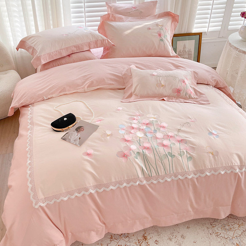 小清新长绒棉纯棉四件套