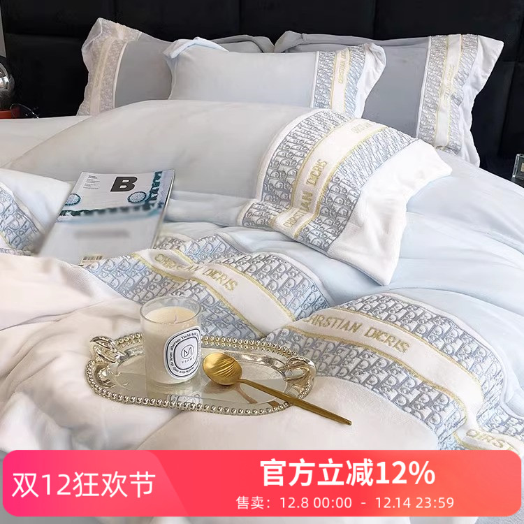 高端保暖牛奶绒床单四件套