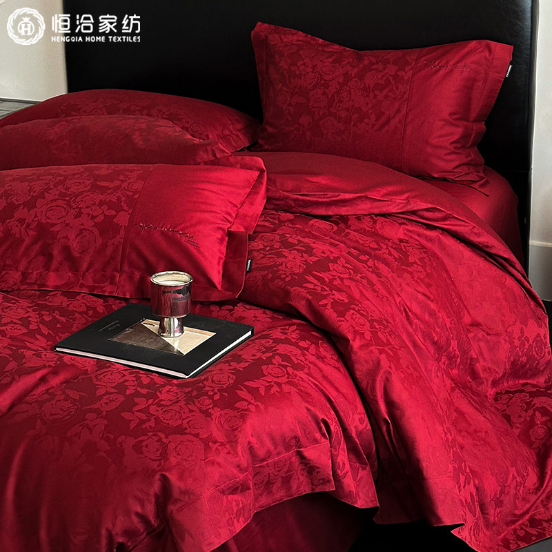 高级感婚庆长绒棉四件套