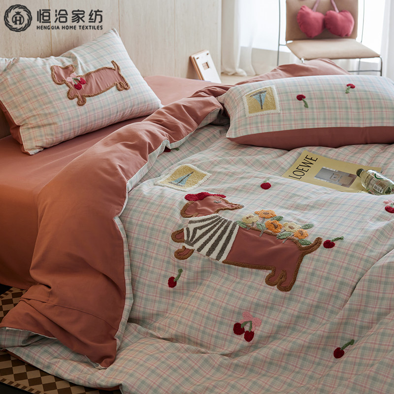 A类卡通全棉磨毛四件套