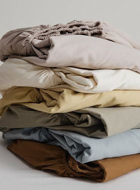 纯色无印风全棉磨毛单独床笠加厚纯棉床垫保护罩单品白咖粉灰紫色