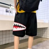 情侣中裤 夏季 运动国潮宽松短裤 男潮加肥加大码 短裤 潮牌胖子五分裤