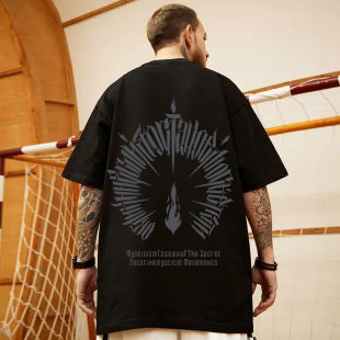 加肥加大码 潮牌宽松T恤胖子短袖 男装 夏季 2025新款 ins半袖 嘻哈美式