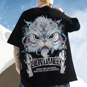 复古潮牌短袖 T恤男欧美风大码 男装 美式 加肥加大潮流嘻哈宽松半袖