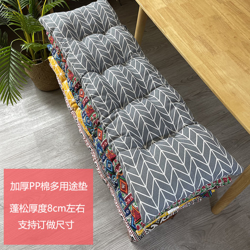 可定制加厚棉麻长条椅垫