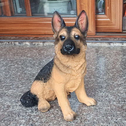 创意树脂仿真狗大号狼狗假狗牧羊犬摆件德牧装饰品看家狗桌面模型