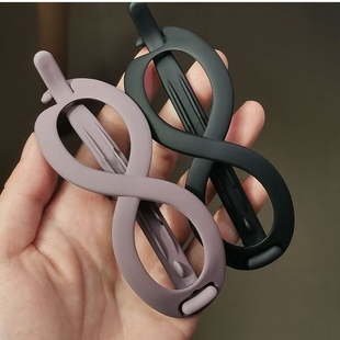 磨砂8字发夹马尾扣气质后脑勺盘发扣夹横夹简约时尚青蛙扣发卡子