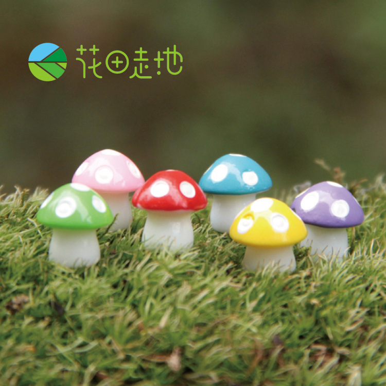 苔藓微景观 卡通迷你装饰彩色树脂小蘑菇 多肉植物花盆DIY生态瓶