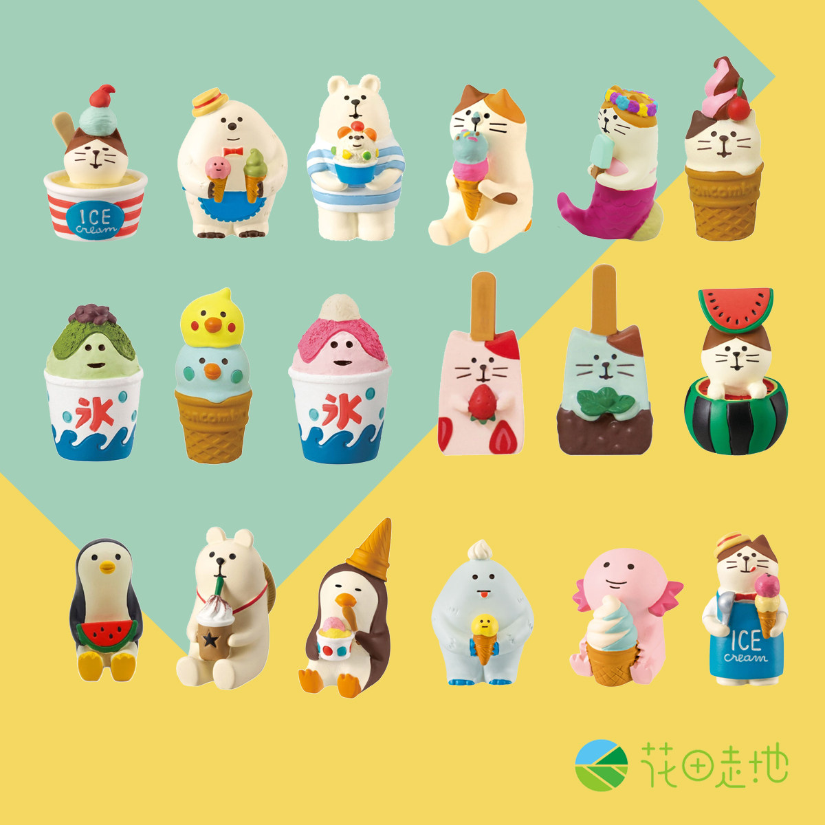日式猫咪杂货zakka雪猫夏日冰激凌西瓜冷饮店冰爽ins工艺品摆件