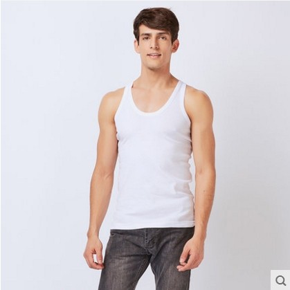 铜牛内衣 男士夏针织棉罗纹弹力背心 跨栏工字运动男背心