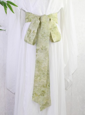 汉服腰带古风汉服长款印花发带超长圆领袍腰带束腰装饰