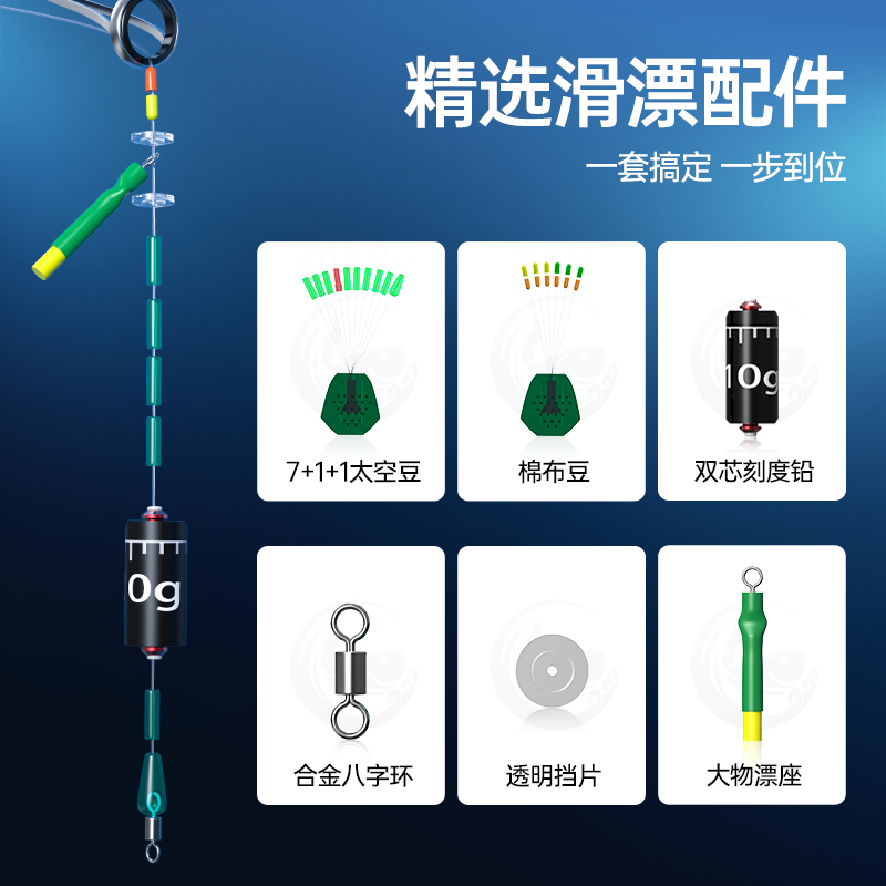 滑漂配件套装路滑钓线组太空豆挡珠矶钓浮漂路亚远投专用全套组合