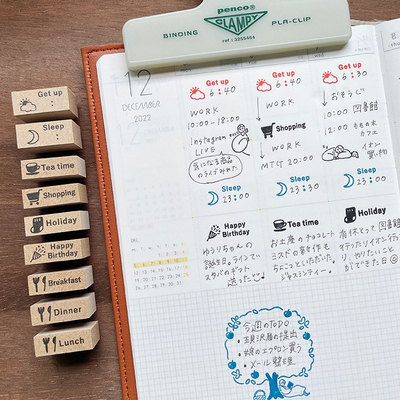 日本Stamp marche生活习惯手帐素材复古手帐素材(b-329-380)