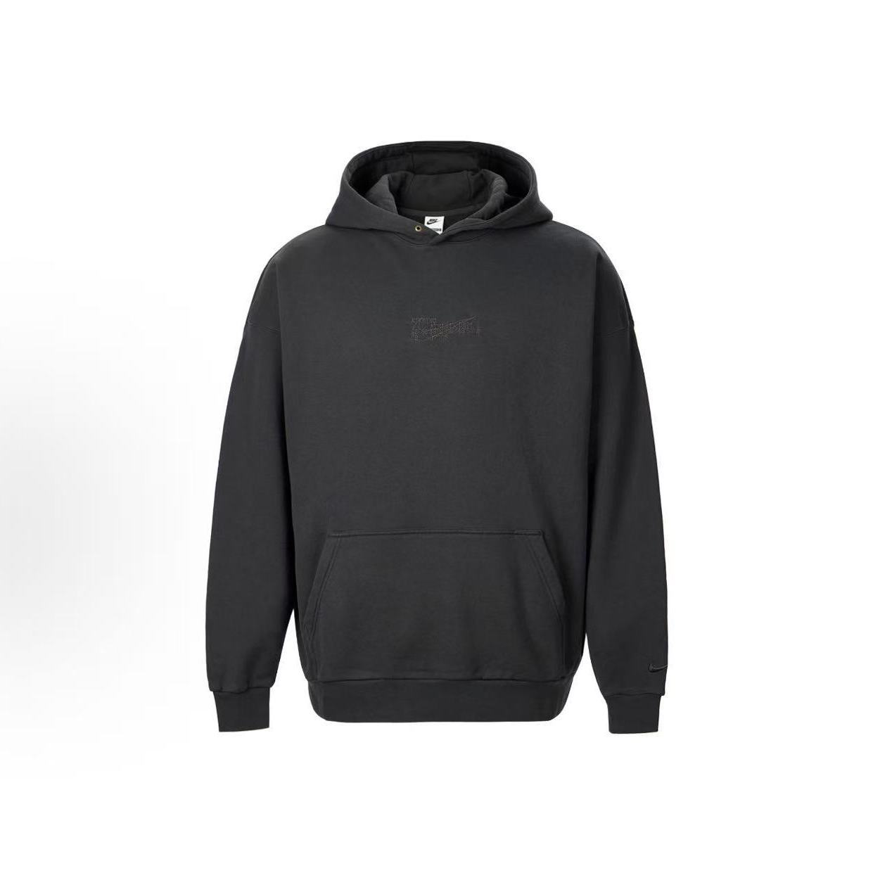 NIKE耐克 纯色连帽舒适套头长袖卫衣 黑色男款 HV4722-045