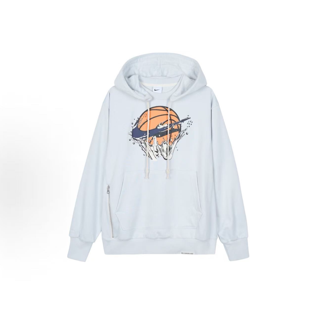 NIKE耐克 Dri-Fit 印花速干套头连帽男款白色休闲卫衣 FB7138-025