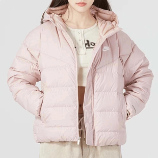 NIKE/耐克新款女子粉色短款保暖连帽羽绒服秋冬DQ5904-601