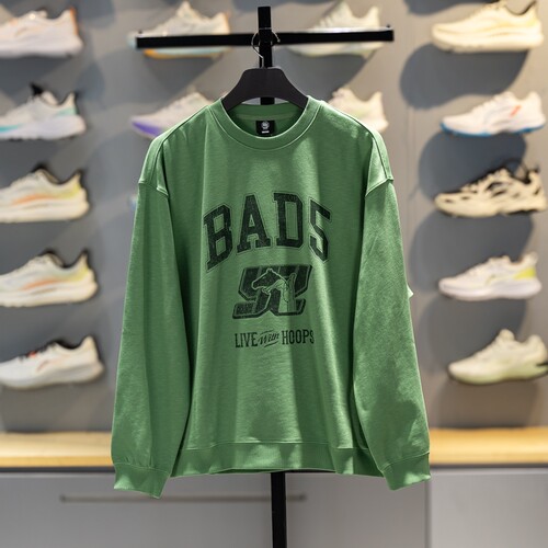 李宁男子圆领宽松套头卫衣