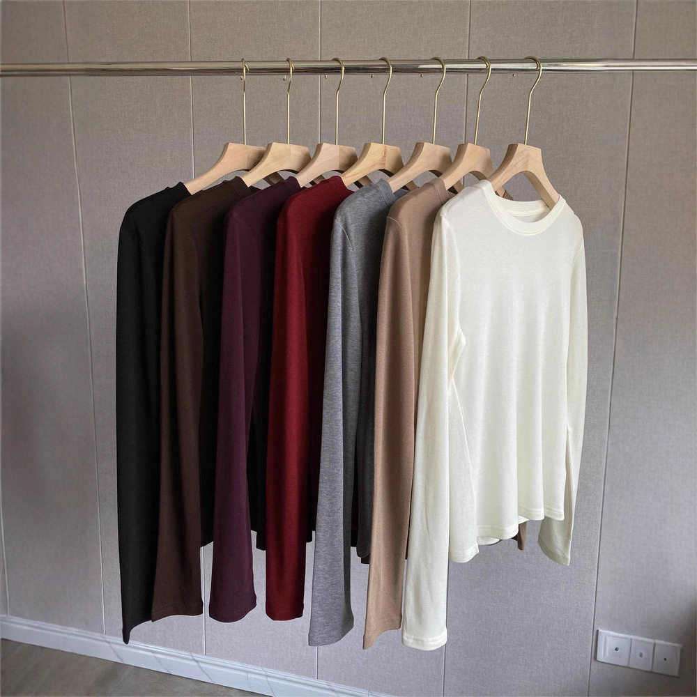 莱赛尔+羊毛圆领针织打底衫