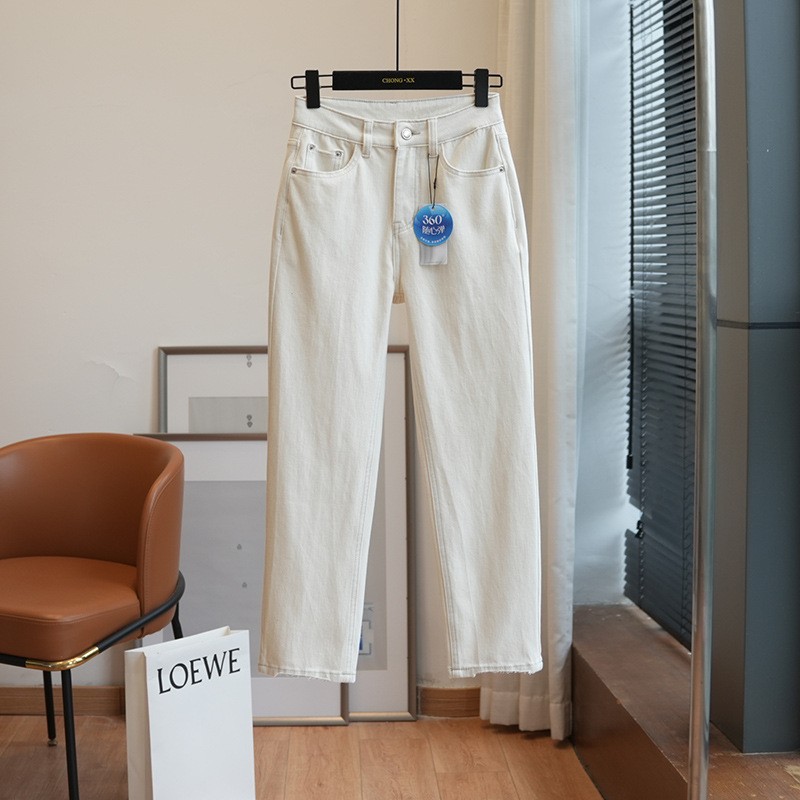 直筒牛仔裤九分烟管法棍裤春