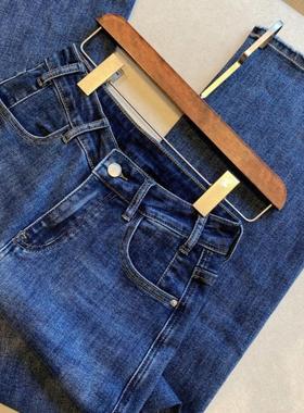 口碑款设计感高腰显瘦直筒裤宽松阔腿拖地牛仔裤女2025春秋新百搭