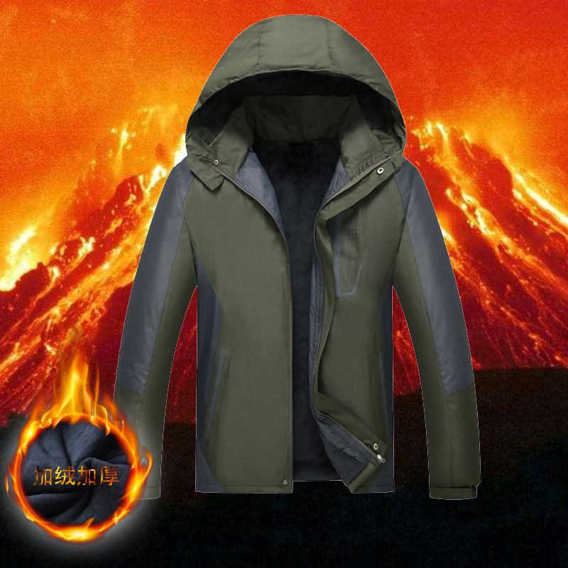 男士冬季工装加绒加厚棉袄