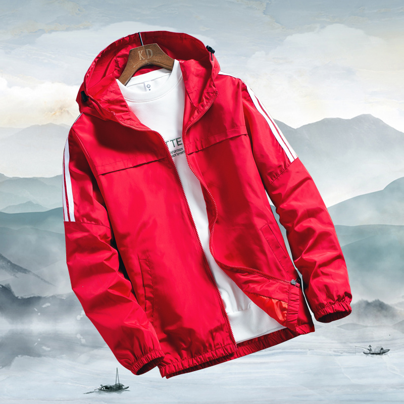 2021新款春秋季外套潮男日系复古连帽卫衣运动服风衣宽松夹克薄款