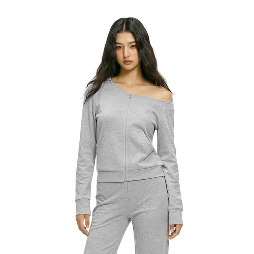 FDR官方店斜肩连帽辣妹修身卫衣