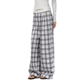 春季 FDR官方店 垂感松弛显瘦慵懒休闲裤 女款 格纹宽松直筒裤 男款