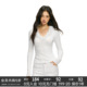 会员五折内购 FDR 毛毛领V领辣妹修身 显瘦长袖 上衣