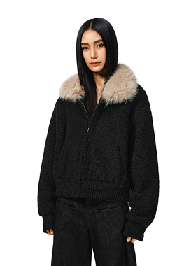 FDR官方店 长尖毛领皮毛一体夹克男加厚秋冬2025超火羊羔绒外套女