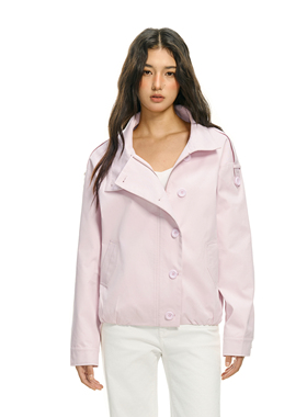 FDR官方店 立领纽扣斜门襟风衣夹克外套女春季收腰拉链开衫上衣