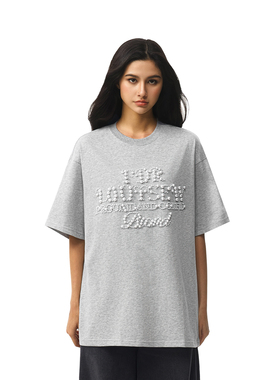 FDR官方店 珍珠美式运动短袖t恤男女夏季重磅情侣装宽松上衣体恤