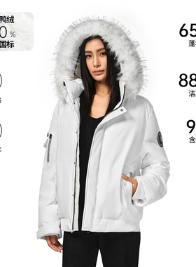 FDR工装加厚派克服男2025新款防寒可拆卸毛领短款羽绒服女款冬季