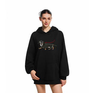 运动情侣上衣 美式 FDR官方店 墨镜腊肠狗蓄热保暖连帽卫衣男女秋季