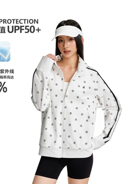 FDR 波点撞色织带防晒服男外套白色上衣夏季运动轻薄防晒衣女款