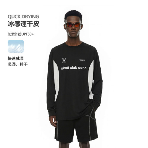 FDR官方店徽章拼接速干长袖t恤