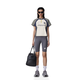 短款 t恤女夏季 防晒户外运动上衣 半拉链拼接速干短袖 FDR官方店