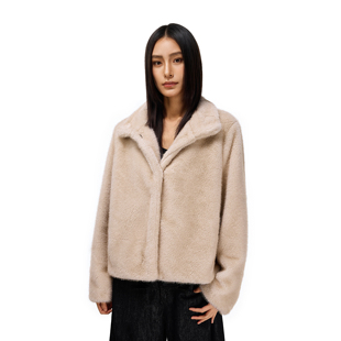 新款 毛毛皮草外套女2025冬季 高级感保暖上衣 立领短款 FDR官方店