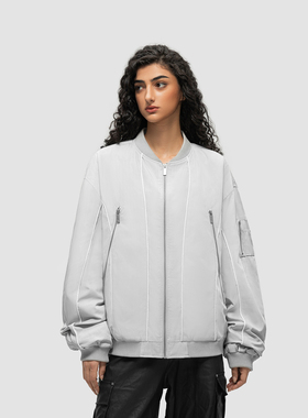 FDR 国潮美式拉链结构飞行夹克外套男女春春季高街情侣上衣棒球服