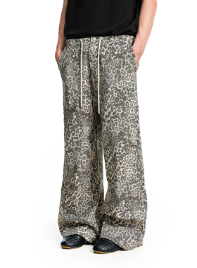 FDR官方店 豹纹迷彩伞兵裤男女春季运动休闲裤情侣宽松阔腿直筒裤