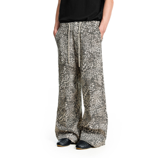 情侣宽松阔腿直筒裤 FDR官方店 运动休闲裤 男女秋季 豹纹迷彩伞兵裤