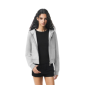 蓄热保暖短款 FDR官方店 R字格纹空气层连帽卫衣外套女春季 上衣