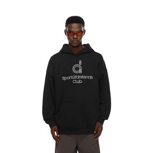 帽衫 情侣装 上衣 跑道d字绣花运动宽松连帽卫衣男女秋季 FDR官方店