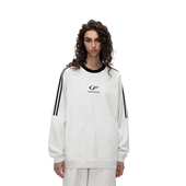 FDR 织带上衣 潮牌情侣装 国潮美式 拼接月牙印花圆领卫衣男女春春季